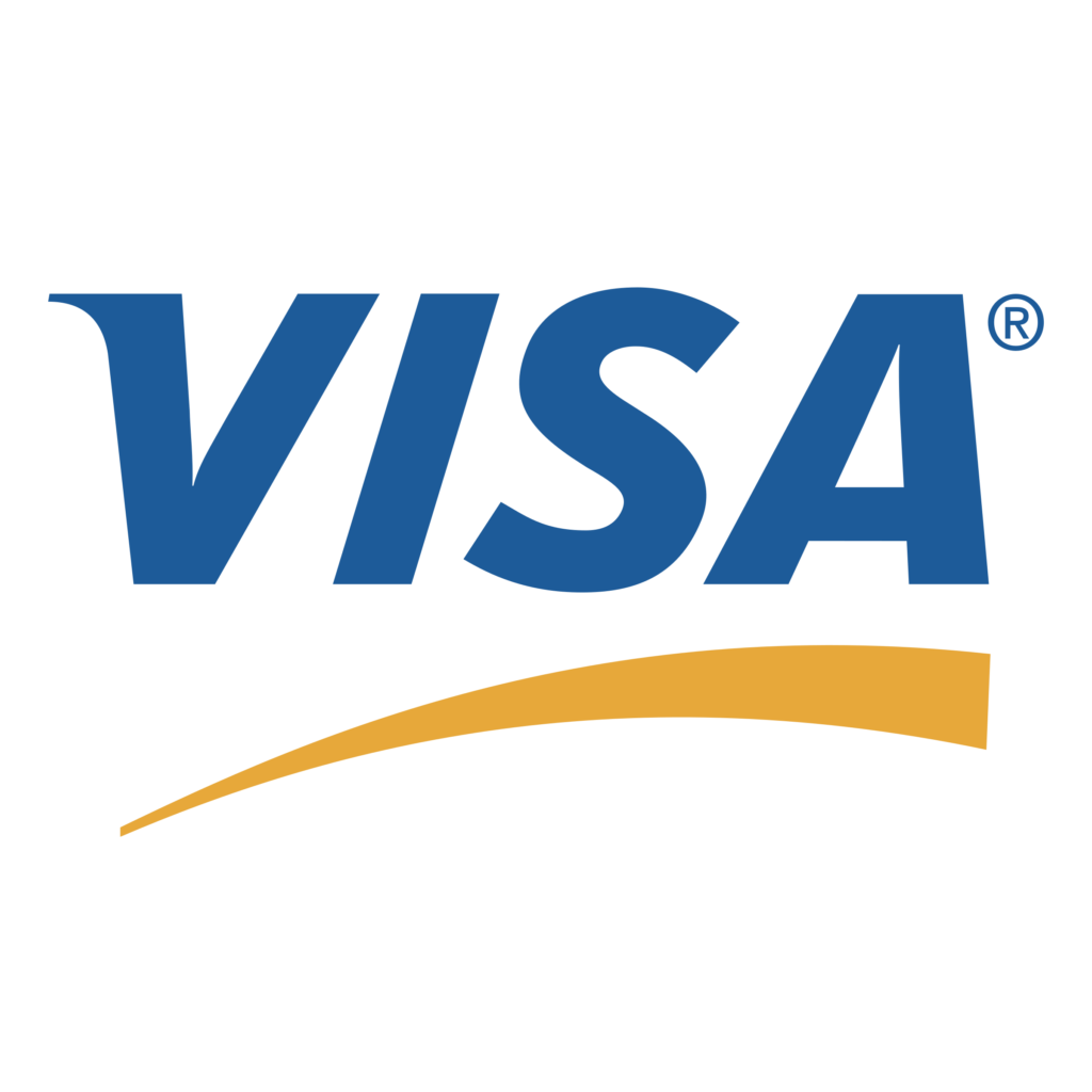 A visa logo is shown on the side of a black background.